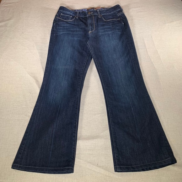 Paige Premium Denim Rising Glen Dark Wash Flare Jeans Size 31 Made in USA - Picture 2 of 14